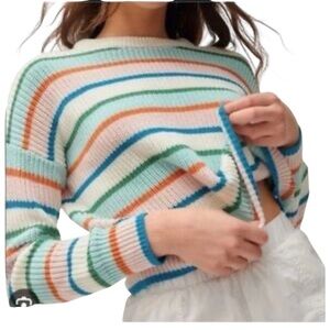🌈 Urban Outfitters Multicolor Stripe Knit Crewneck Sweater M